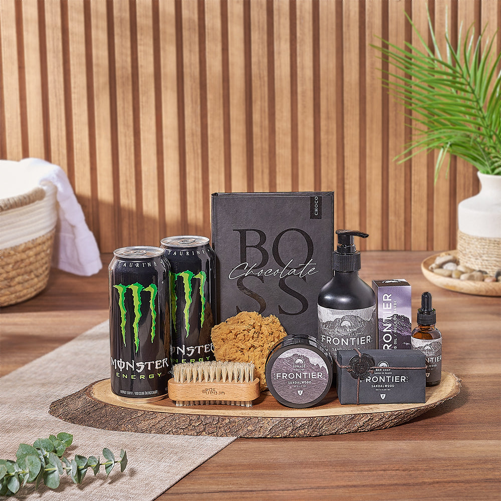 Dark Chocolate and Sandalwood Spa Set – how the gift is presented