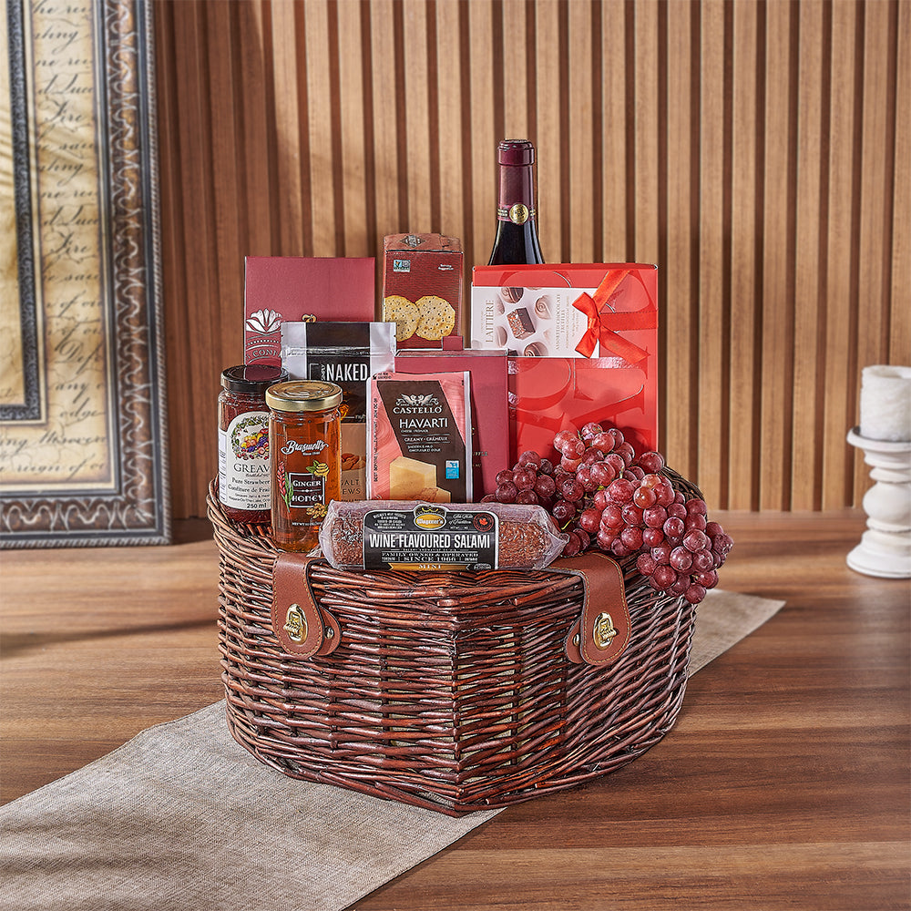 Treat someone special to a gift worth sharing with the Dorset Park Romantic Picnic Basket! Complete with gourmet snacks, wine, chocolates, and more, it's the perfect way to sweep your loved one off their feet, Boston delivery