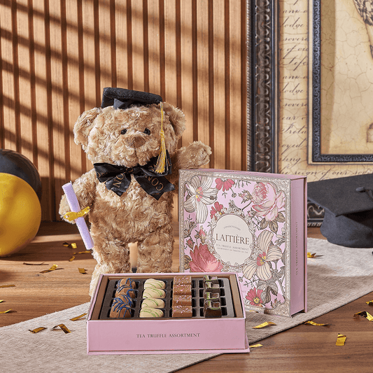 Indulgent Graduation Gift Set, graduation gift, graduation, chocolate gift, chocolate, plush gift, plush, Boston delivery