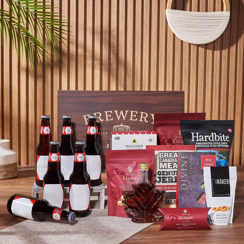 Premium Six-Bottle Beer Gift Set with Crackers and Chocolates – how the gift is presented