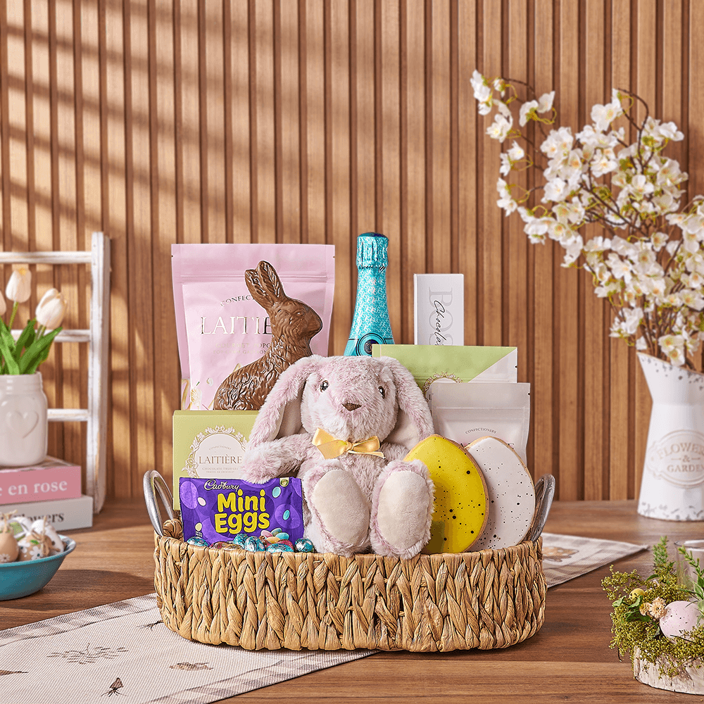 Bubbly Bunny Gift Set, sparkling wine gift, sparkling wine, champagne gift, champagne, chocolate gift, chocolate, easter gift, easter, Boston delivery