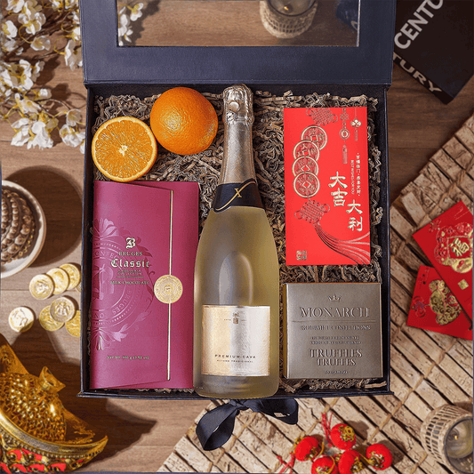 Champagne Chinese New Year Gift Box, chinese new year gift, chinese new year, lunar new year gift, lunar new year, champagne gift, champagne, sparkling wine gift, sparkling wine, Boston delivery
