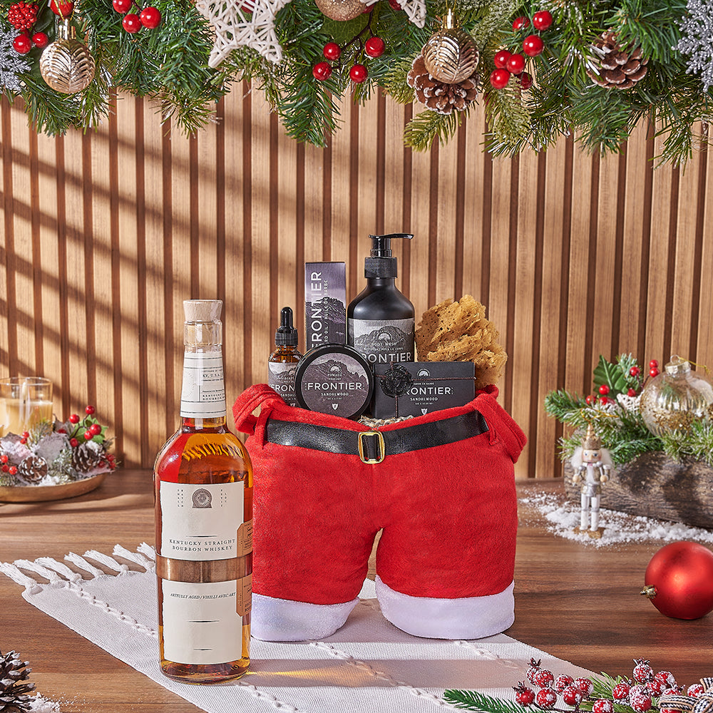 Holiday Whiskey Bath and Groom Gift Bag – how the gift is presented