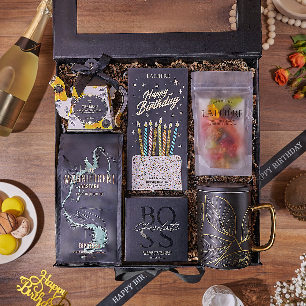 Birthday Coffee and Truffles Box – how the gift is presented