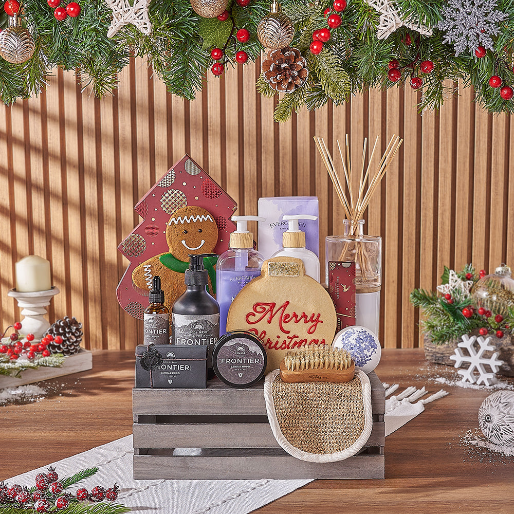 Complete Christmas Spa Gift Crate, Christmas gift, Christmas, spa gift, spa, chocolate gift, chocolate, Boston delivery