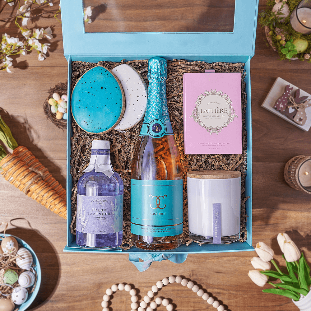 Easter Spa & Champagne Box, spa gift, spa, champagne gift, champagne, sparkling wine gift, sparkling wine, Boston delivery