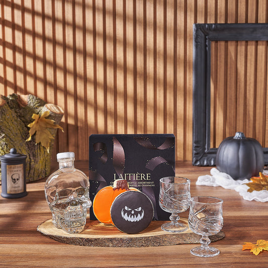 Halloween Crystal Head Gift Set, liquor gift, liquor, crystal head vodka gift, crystal head vodka, halloween gift, halloween, Boston Baskets
