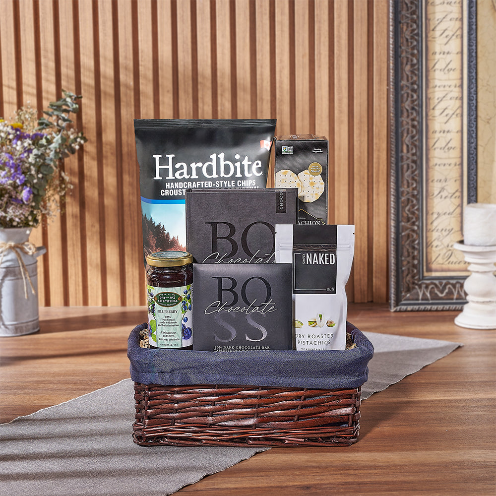 Hanukkah Snack Gift Basket Kosher – how the gift is presented