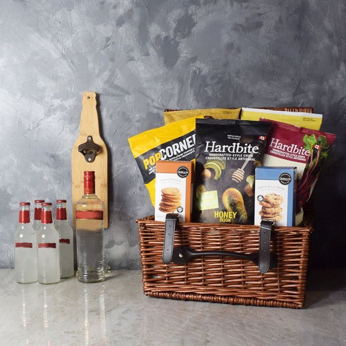 Hockey Night Liquor Gift Basket – how the gift is presented
