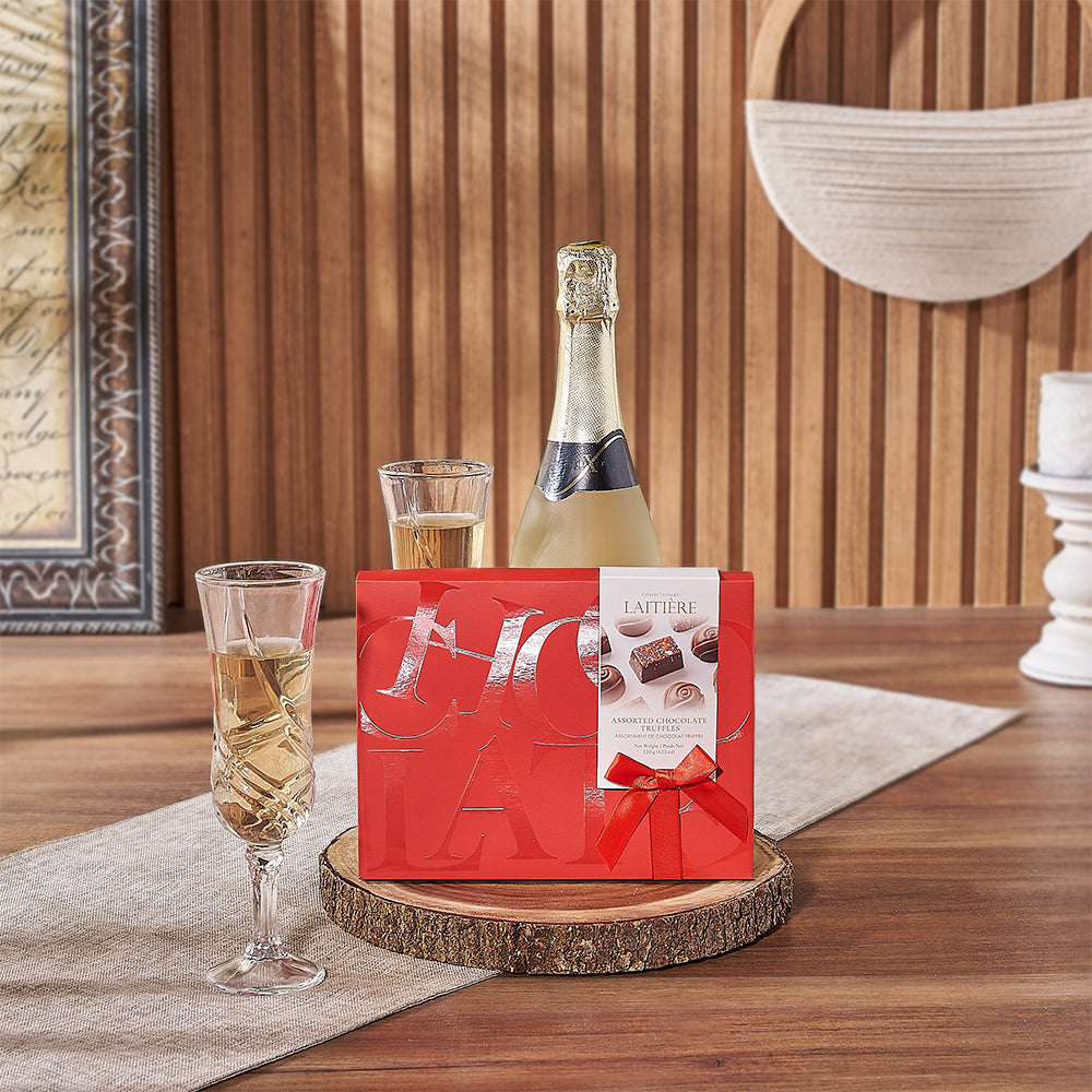 Maryvale Champagne & Truffle Gift from Boston Baskets - Champagne Gift Set - Boston Delivery