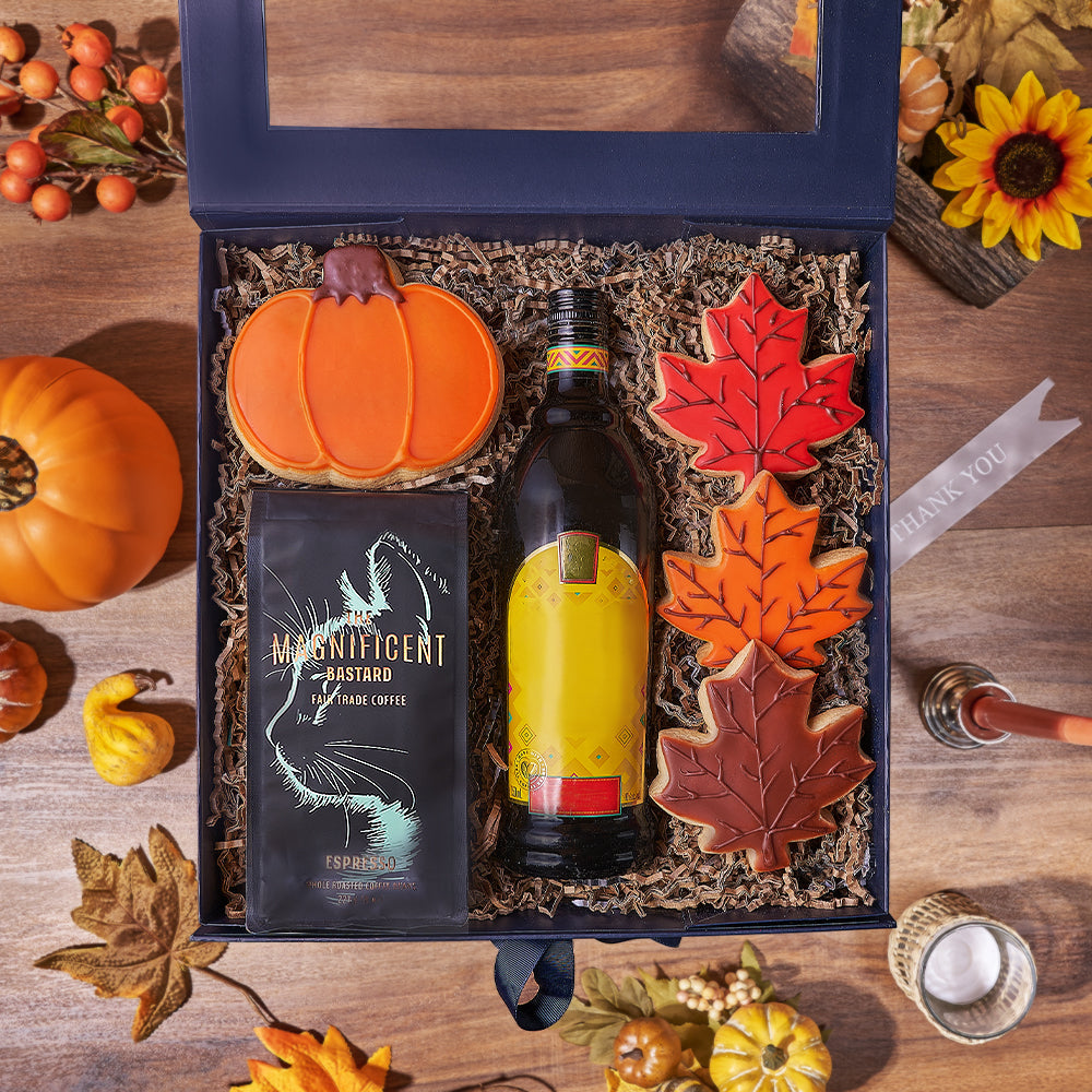 Vodka Gift Box with Thanksgiving Cookies – how the gift is presented