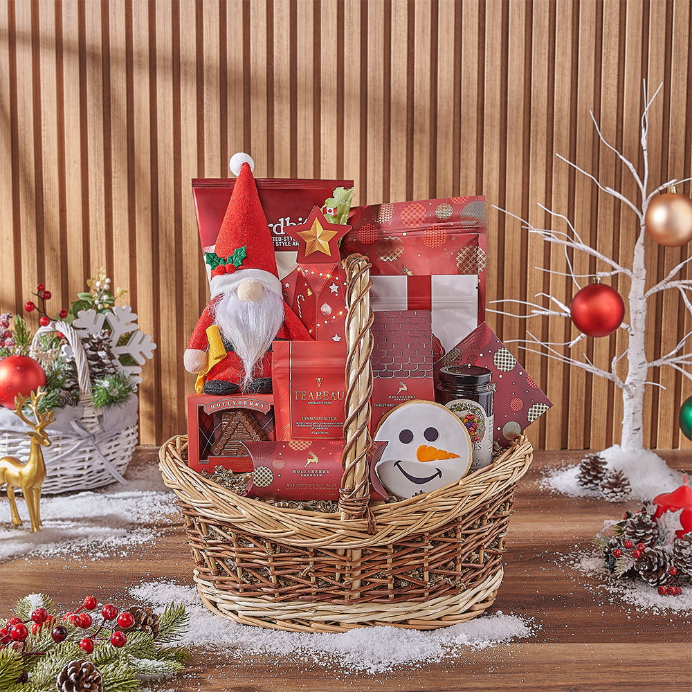 Premium Holiday Sweets and Snacks Gift Basket – how the gift is presented