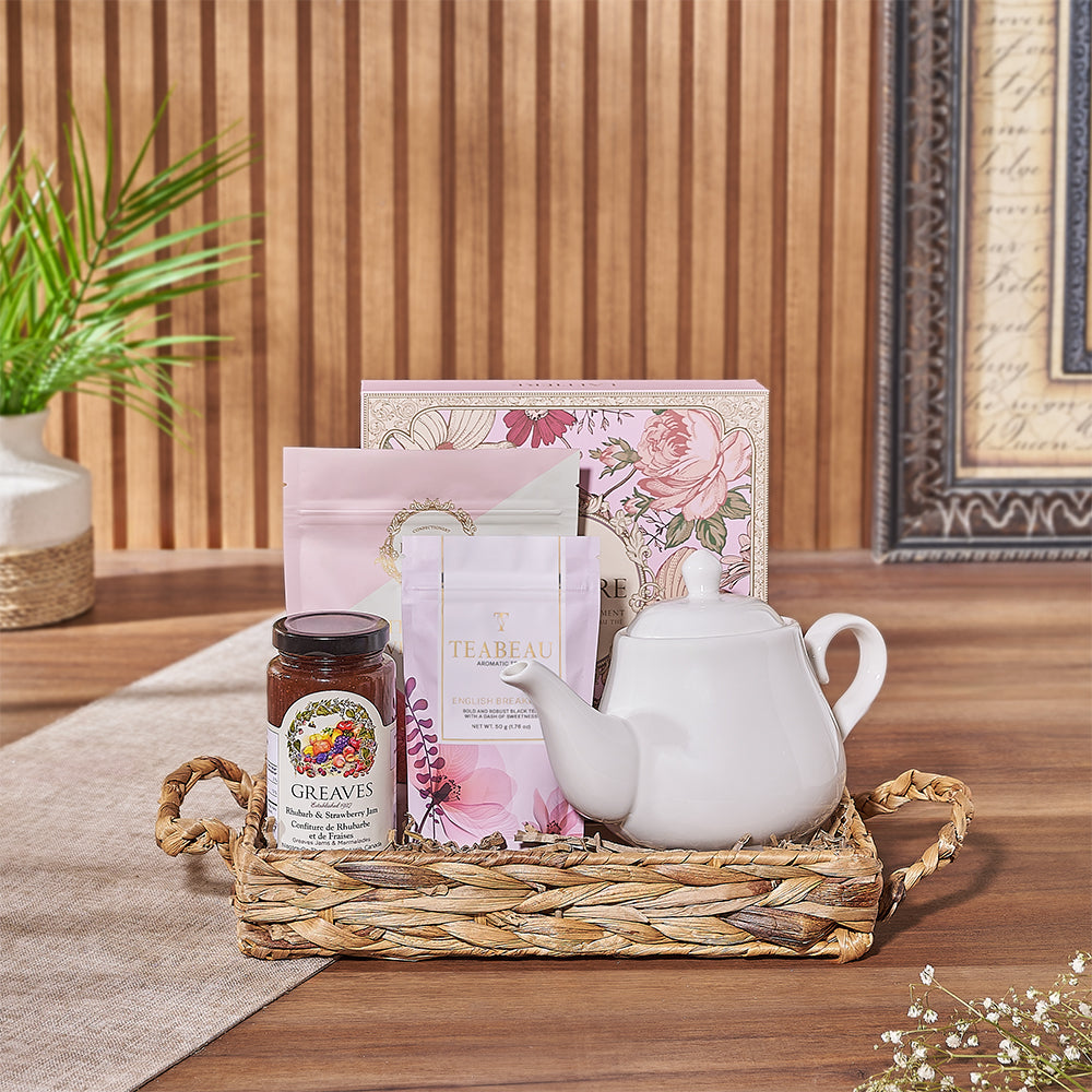 Tea Truffle and White Chocolate Basket – how the gift is presented