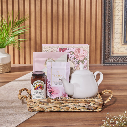 Spot of Tea Gift Tray from Boston Baskets, enjoy a stunning gift set with enough to entertain - Boston Delivery