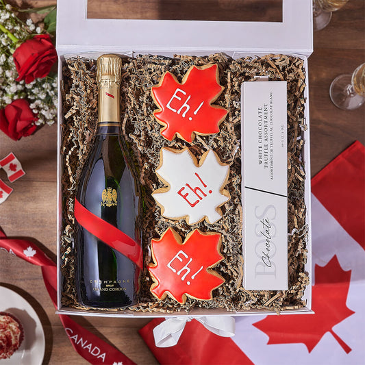 Canada Day Bubbly Gift Box from Boston Baskets - Champagne Gift Set - Boston Delivery