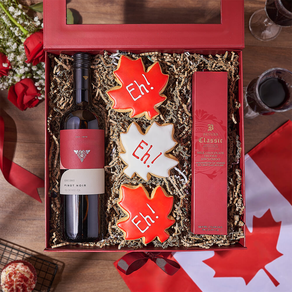 Canada Day Wine Gift Box from Boston Baskets - Wine Gift Set - Boston Delivery