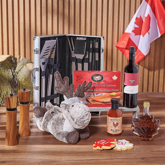 Canada Day Wine & Grilling Gift from Boston Baskets - Wine Gift Set - Boston Delivery