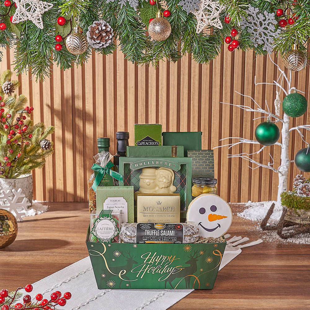 Holiday Season Sweet and Savory Gourmet Gift Basket – how the gift is presented