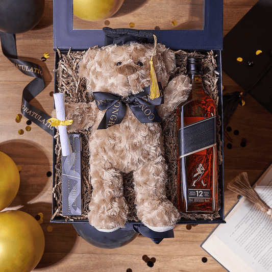Congratulations Grad Liquor Box, liquor gift, liquor, chocolate gift, chocolate, graduation gift, graduation, Boston delivery
