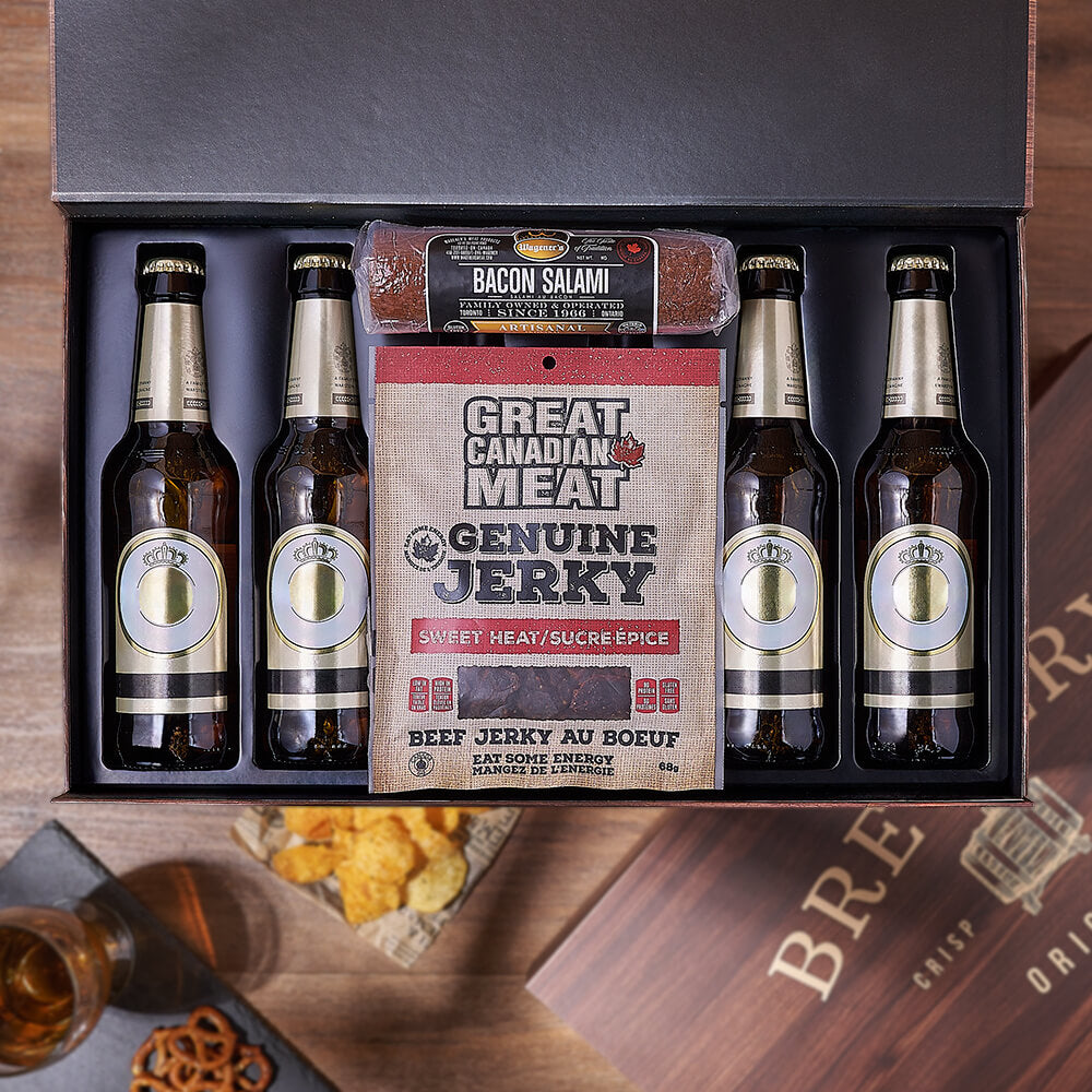 Premium Beer Gift Set with Snacks – how the gift is presented