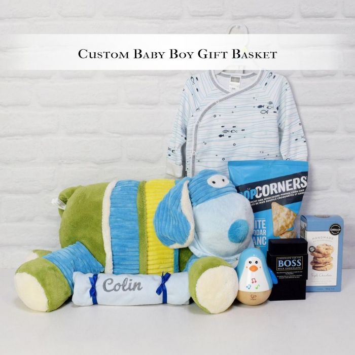 Custom Baby Boy Gift Basket
