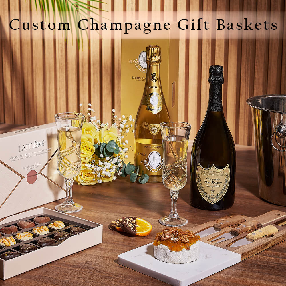 Custom Champagne Gift Baskets from Boston Baskets - Champagne Gift - Boston Delivery