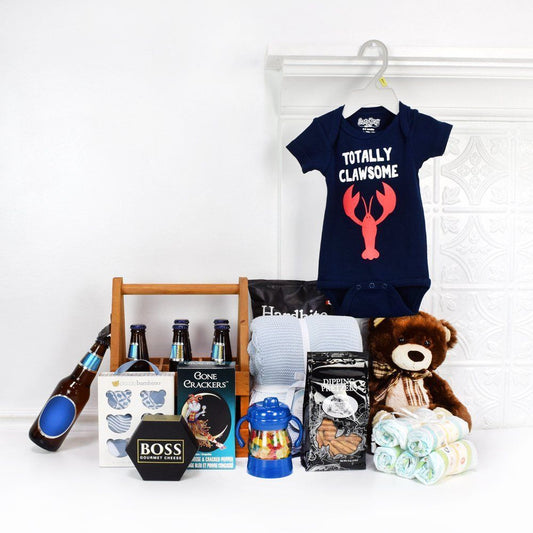 Deluxe Baby Boy Blue Gift Set - Boston Baskets - Boston Delivery