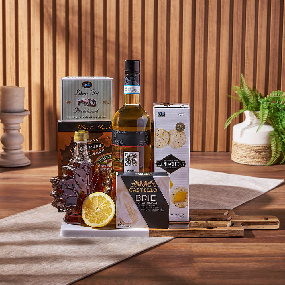 Smoked Salmon and Lobster Wine Gift – how the gift is presented