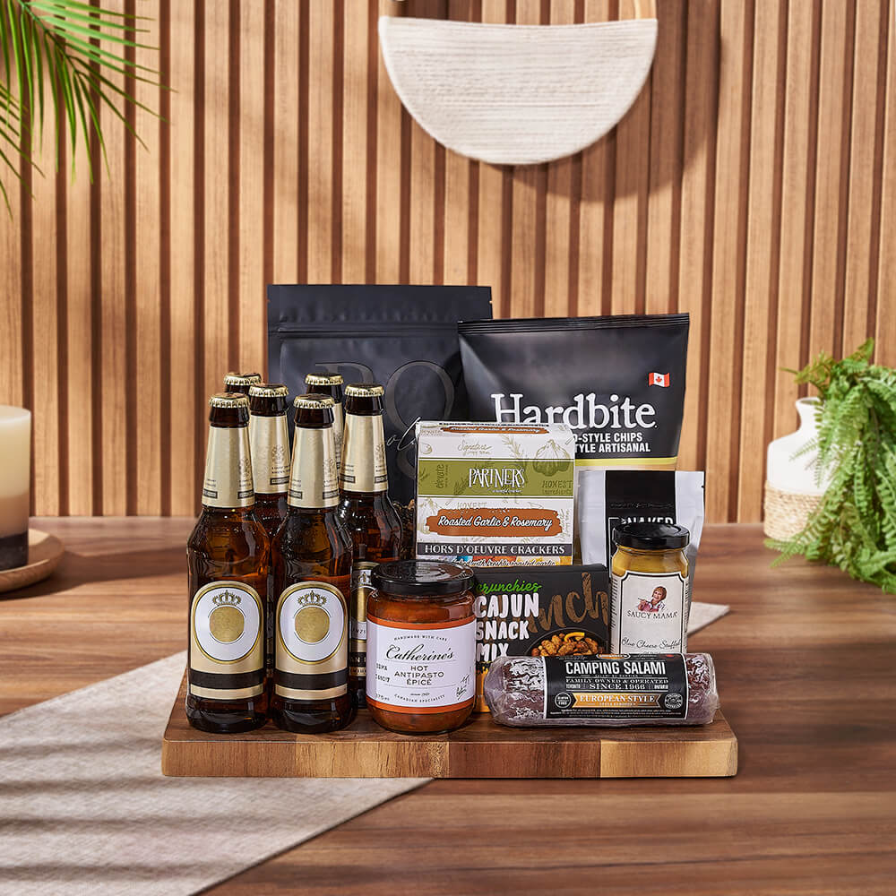 Beer and Snack Gift Basket – how the gift is presented