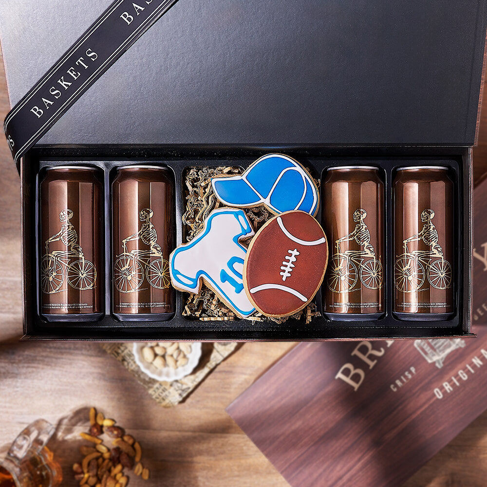 Football Season Beer Gift Basket – how the gift is presented