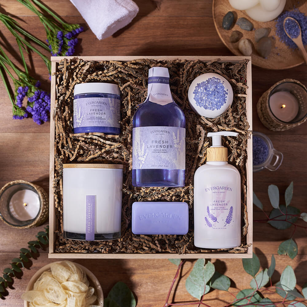 Lavender Bath Gift Crate – how the gift is presented