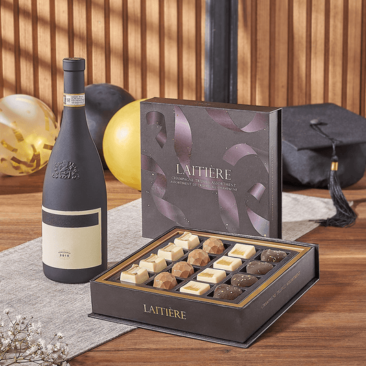 Graduation Wine & Truffle Gift, graduation gift, graduation, wine gift, wine, chocolate gift, chocolate, Boston delivery