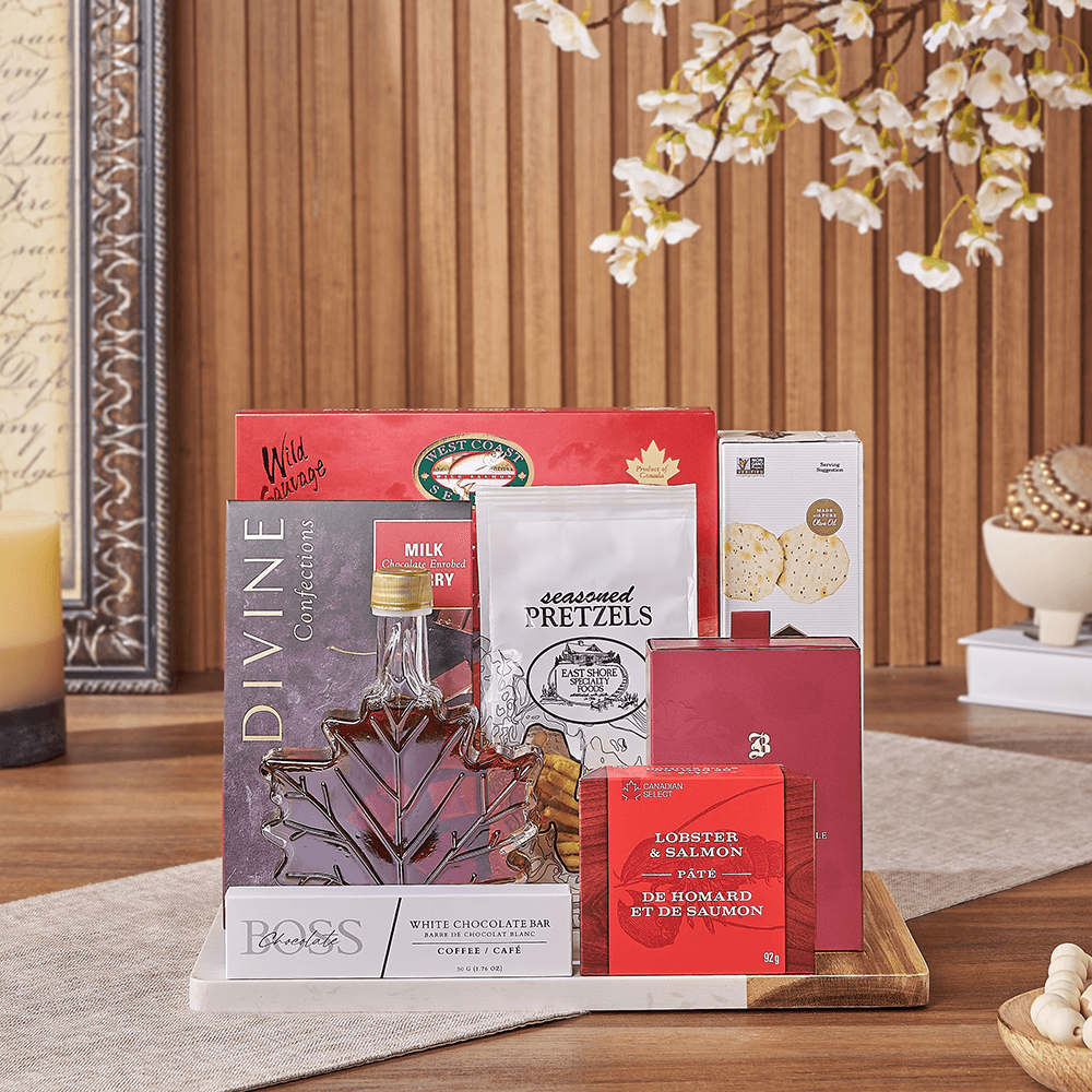 Halal Smoked Salmon and Sweets Basket – how the gift is presented