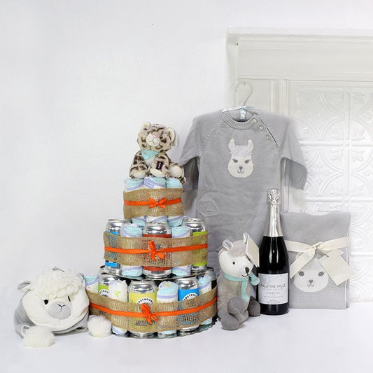 “Huggies & Chuggies” Celebration Gift Set from Boston Baskets - Champagne Gift Basket - Boston Delivery