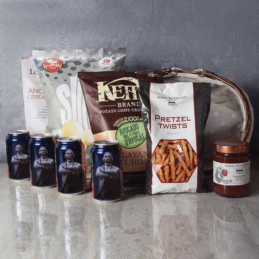 The Kosher Beer & Snacks Basket from Baskets is a great gift for any occasion, featuring an assortment of snacks to munch on, with some refreshing beer thrown in as well. It’s the perfect gift for a sports fan, or anyone who enjoys chips, pretzels, and beer from Boston Baskets - Boston Delivery