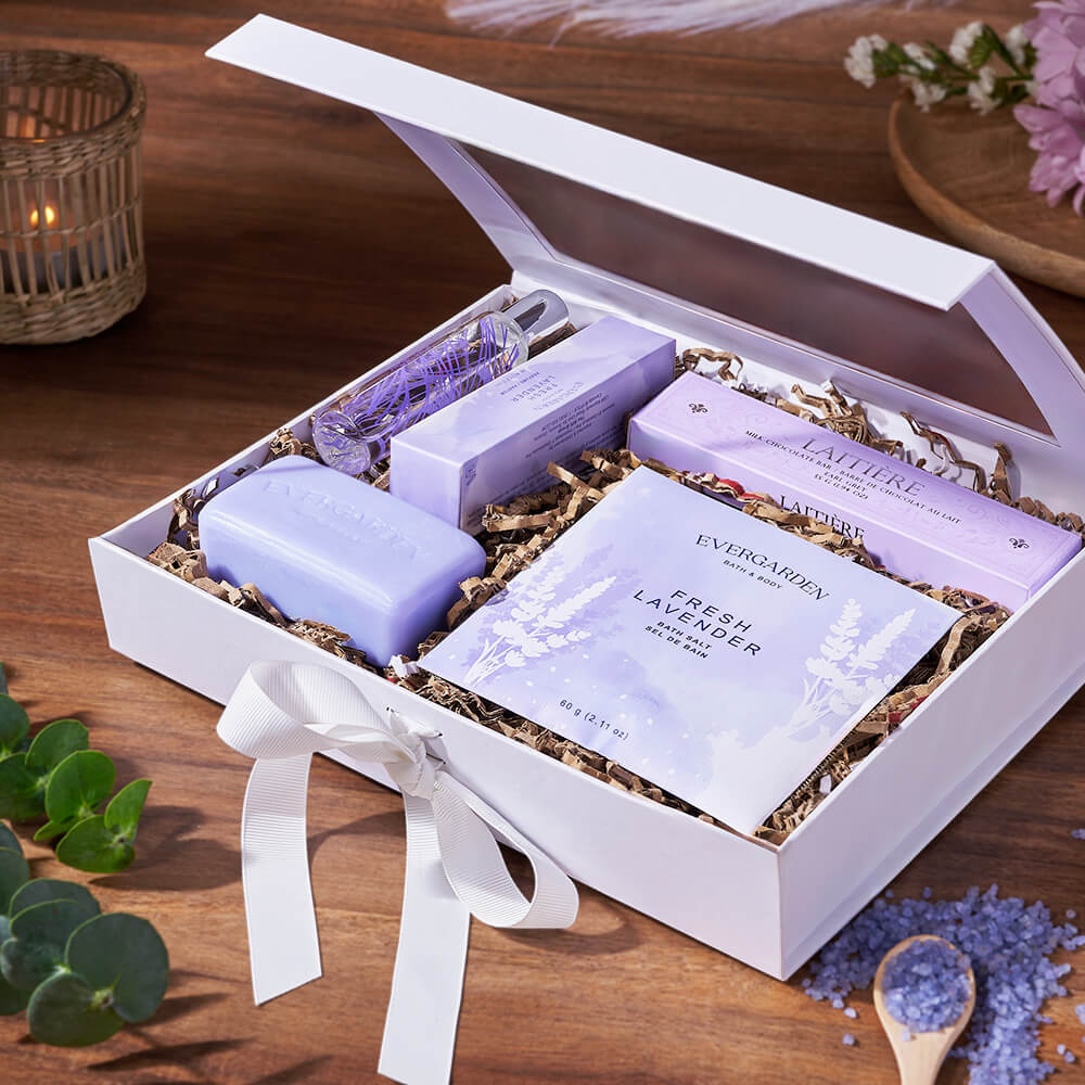 Earl Grey Chocolate Spa Gift Box – how the gift is presented