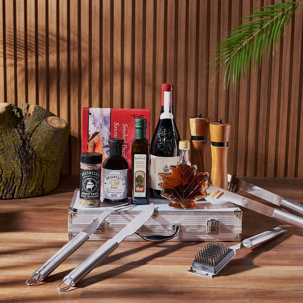 Premium Wine and Gourmet Grilling Gift Set – how the gift is presented