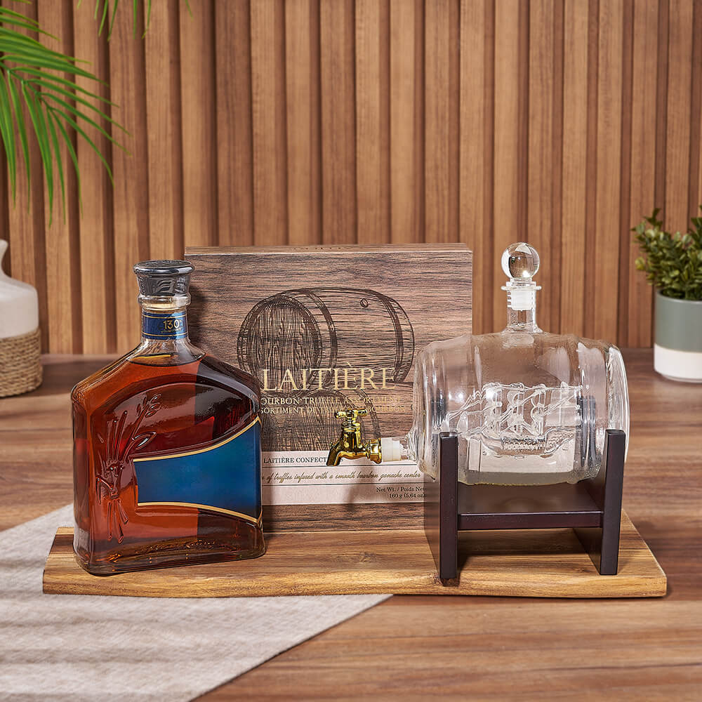 Simple Luxuries Trio with Liquor, Boston – how the gift is presented