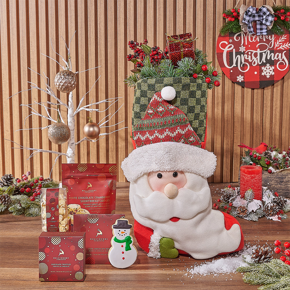 Santa Stocking Gourmet Chocolate Gift Set – how the gift is presented