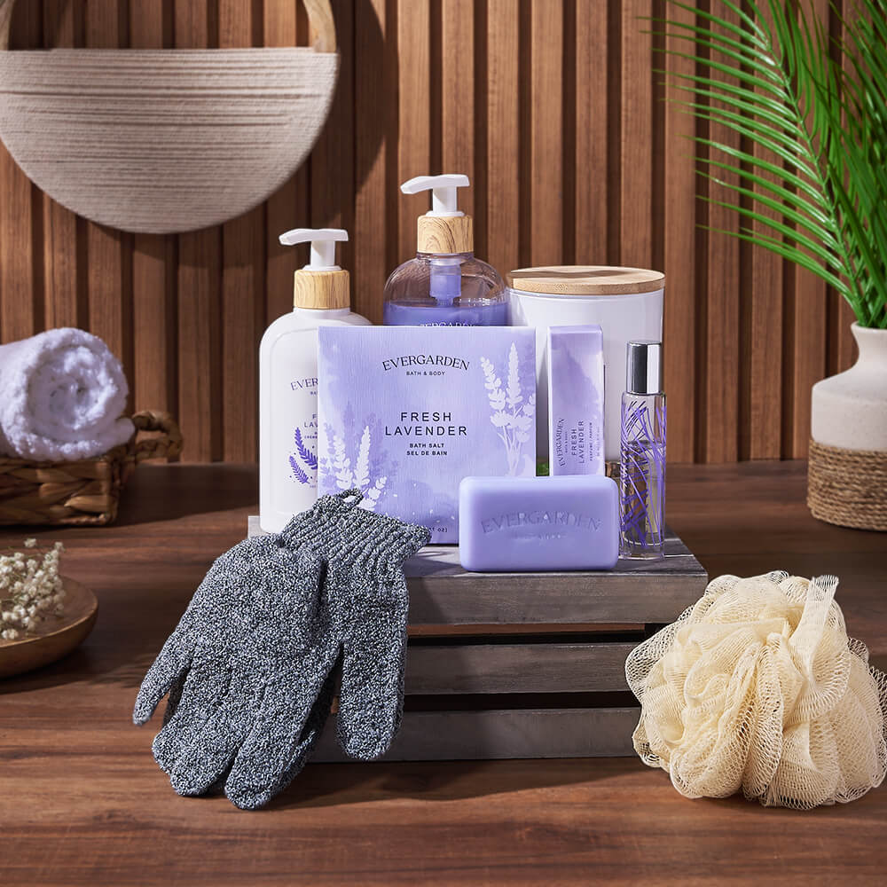Spa Lavender Body Care Crate – how the gift is presented