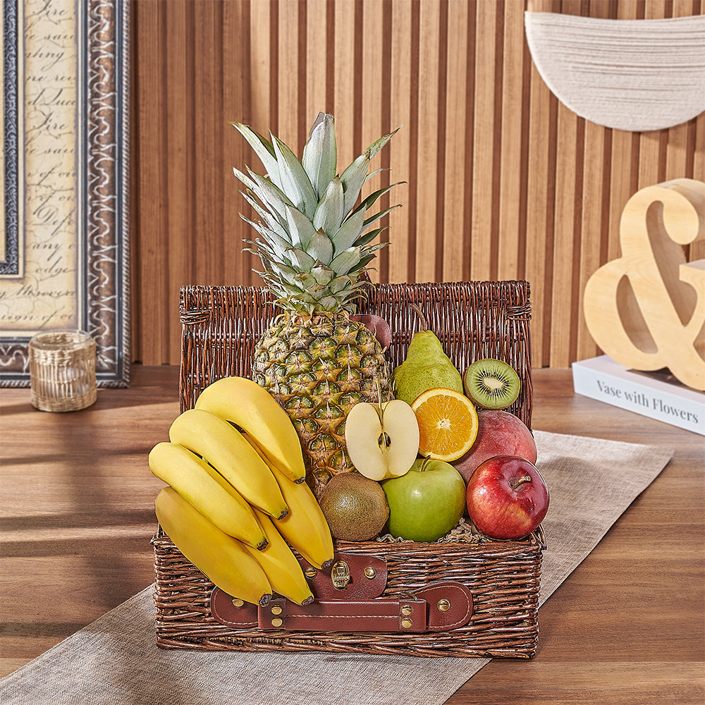 Fully arranged gift basket ready for recipient