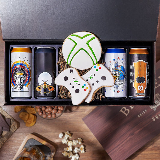 Video Game & Craft Beer Box, beer gift, beer, gaming gift, gaming, cookie gift, cookie, Boston Delivery