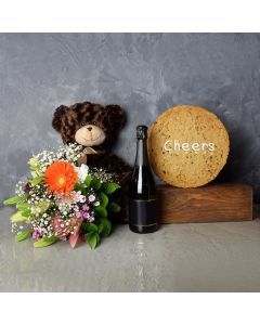 "Cheers" Cookie & Champagne Gift Set 