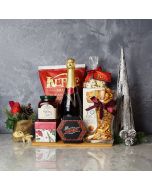 Holiday Champagne & Cheese Snack Basket