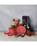 Rudolph’s Bubbly Holiday Gift Set, champagne gift baskets, gourmet gifts, gifts