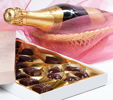 Champagne and Chocolate Gift Baskets Delivered to Boston